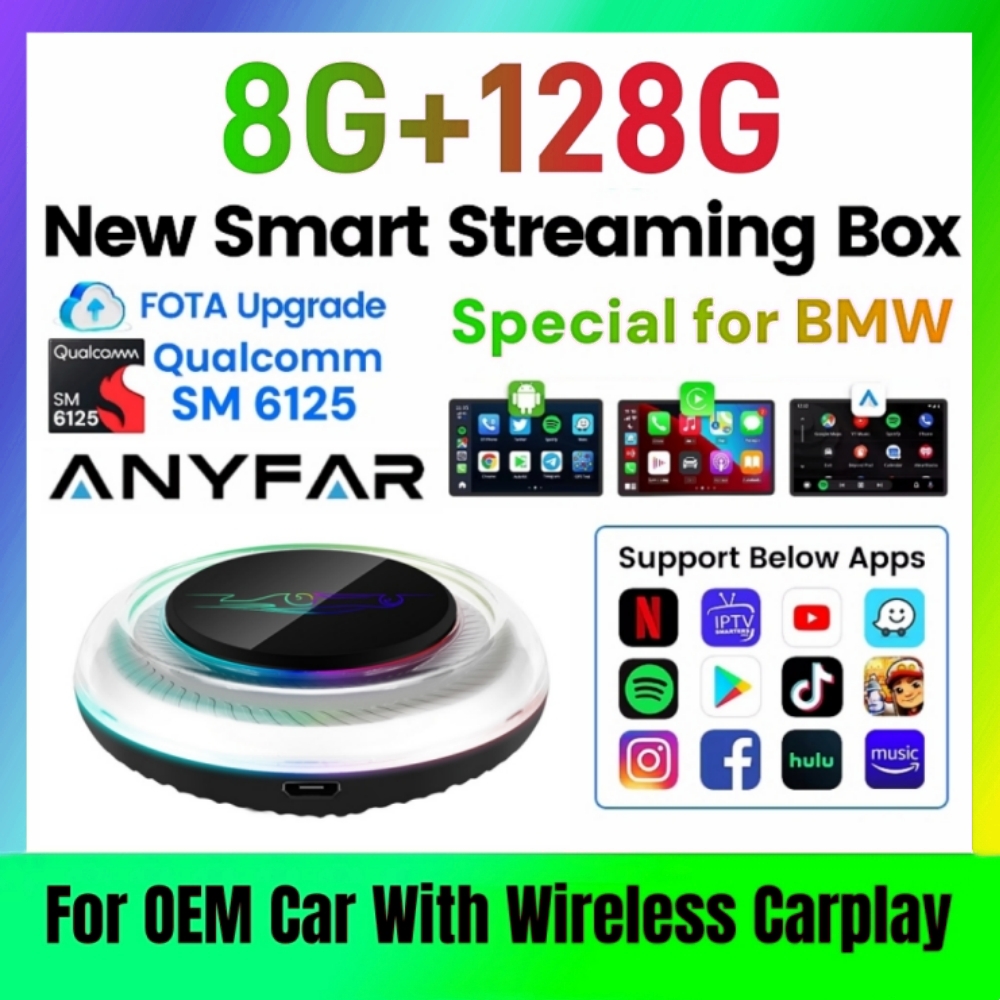 Khadas Vim4 8Gb - BMWまたは他の車種用ワイヤレスAIボックス（ワイヤレスCarPlayシステム搭載）、8GB RAM、128GB ROM、デュアルWiFi、4G SIMカード対応